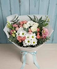 Букет цветов из:  Розы, Лизиантусы и Хризантемы #REPLACE_PRED# Куртамыше
