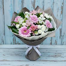 Букет цветов из:  Герберы, Альстромерии и Хризантемы в Куртамыше