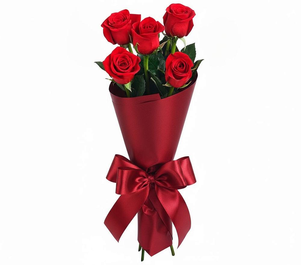 Букет 5 Красных роз Эдлесс Лав в Куртамыше