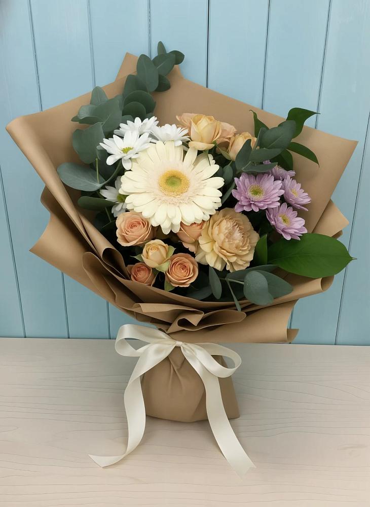 Букет цветов из: Герберы и Хризантемы в Куртамыше
