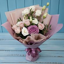 Букет цветов из:  Розы и Лизиантусы в Куртамыше