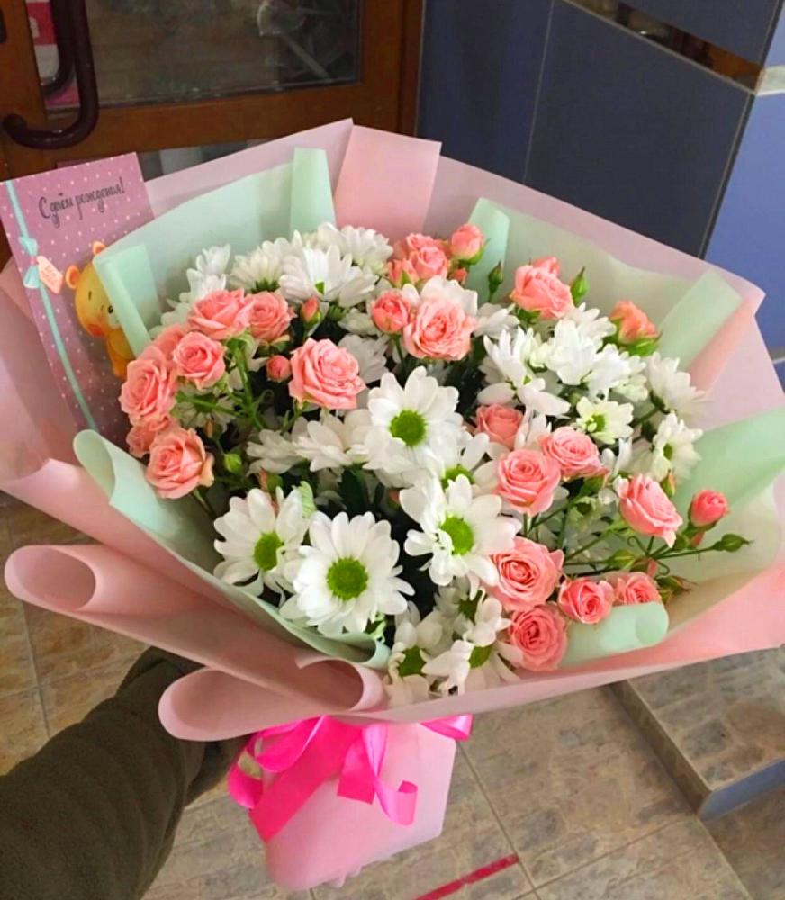 Букет цветов из: Розы и Хризантемы в Куртамыше