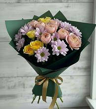 Букет цветов из:  Хризантемы и Розы в Куртамыше