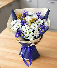 Букет цветов из:  Розы, Ирисы и Хризантемы #REPLACE_PRED# Куртамыше