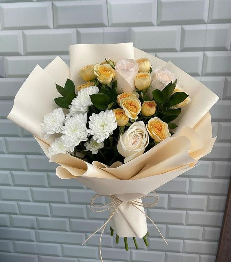 Букет цветов из: Розы и Хризантемы в Куртамыше