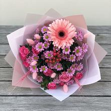 Букет цветов из:  Розы, Герберы и Хризантемы #REPLACE_PRED# Куртамыше