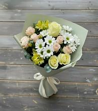 Букет цветов из:  Альстромерии, Розы и Хризантемы в Куртамыше