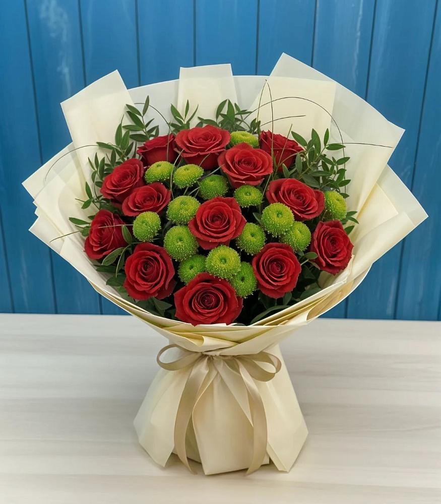 Букет цветов из: Розы и Хризантемы в Куртамыше